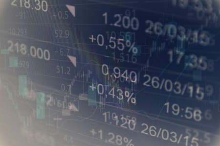 Close-up computer monitor with trading software. Multiple exposure photography. Close-up computer monitor with trading software. Multiple exposure photography.