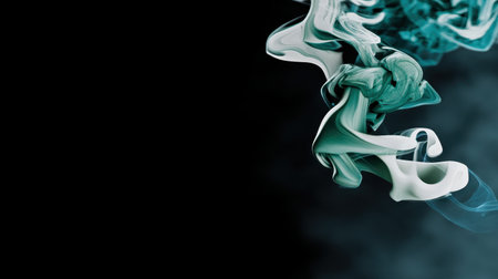 Abstract smoke isolated on black background. 3d rendering, 3d illustration.の素材