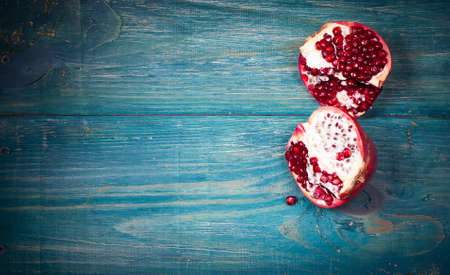 Juicy pomegranate. Selective focus.の写真素材