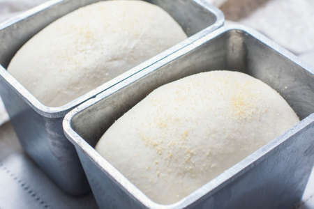 Homemade Bread in the Baking Dish. Selective focusの写真素材
