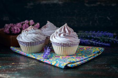 Natural soap cupcakes with lavender.