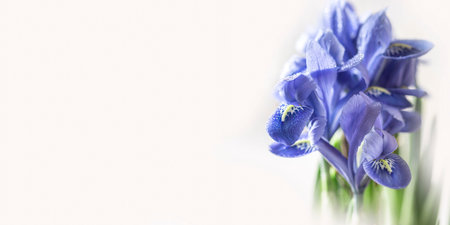 Spring flowers in a wooden decorative pot on a white background. Spring and holiday composition....