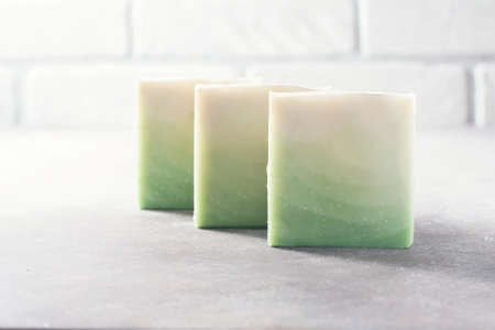 Handmade Soap with Almonds. Organic soap. Spa treatments.の写真素材