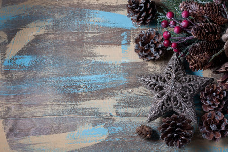 Christmas decorations. Holiday Christmas background. Selective focus