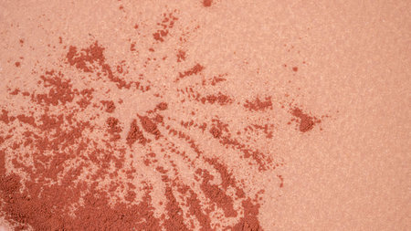 Brown chocolate powder. Flat lay. Space for text