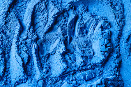 Blue spirulina powder. Concept dieting, detox, healthy superfood, which contains protein. Healthy dietary supplement.の写真素材