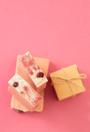 Organic lye soap. Concept of home natural organic skin care. Spa treatments. Handmade soap.
