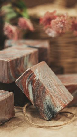 Organic homemade natural soap. Concept of home natural organic skin care. Spa treatments.