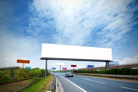 Highway, next to the countless billboards erected. の写真素材