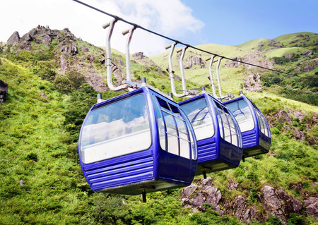 Cable car in the mountains