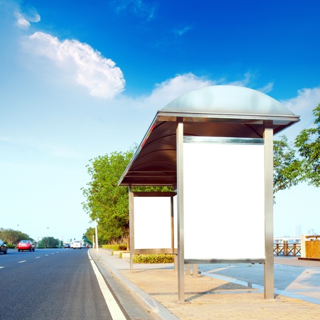 This is for advertisers to place ad copy samples on a bus shelterの写真素材