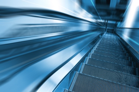 Escalator hall, very modern buildings.の写真素材