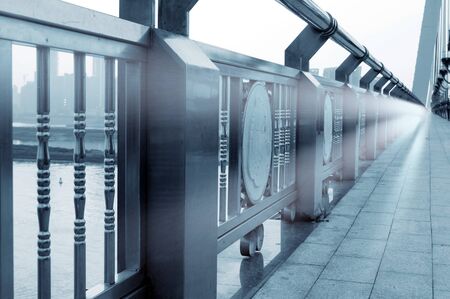 Modern bridge parapet,Have a strong sense of perspective.のeditorial素材