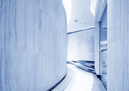 A long corridor, modern building interiorsの写真素材