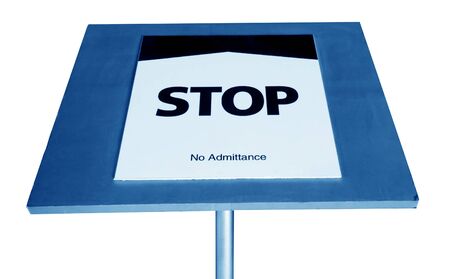 Indoor use of the sign that says "stop."の写真素材