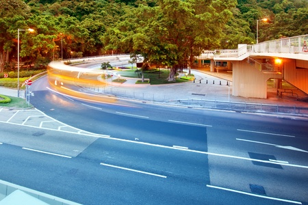 Overpass at night, heavy traffic.の写真素材
