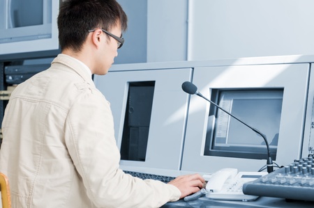 it engineer  work is being seriously の写真素材
