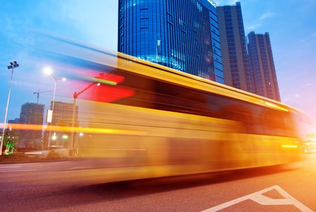 light trails on the street in shanghai ,China の写真素材