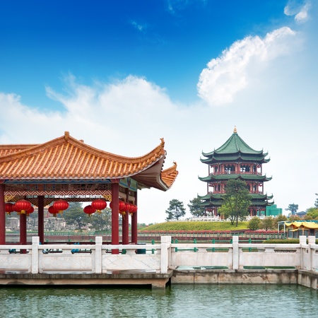 Chinese classical buildings, pagodas and pavilions.の写真素材