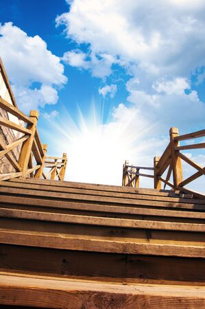 Step to the sky, urban fantasy landscape,abstract expressionの写真素材