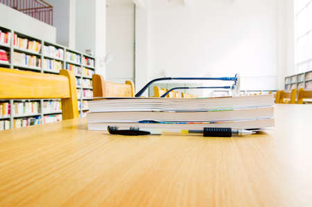 Library shelves, a large number of books.の写真素材