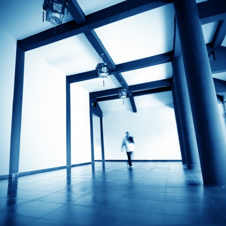 Of ancient Chinese architectural indoor and visitorsの写真素材