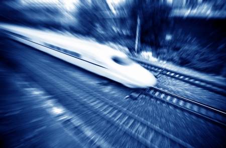 Motion Blur of high-speed trainのeditorial素材