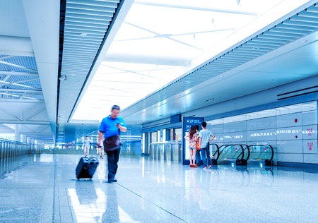 Interior of the shanghai pudong airport,modern indoors blackground.のeditorial素材