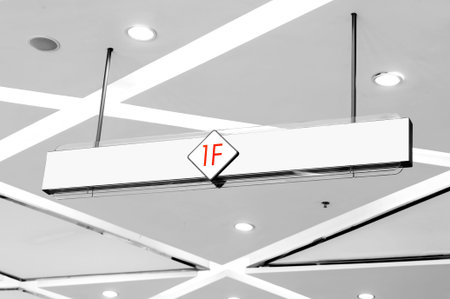 Signs of the office floors, modern architectural interior 