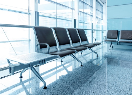 Bench in the shanghai pudong airport interior of the airport のeditorial素材