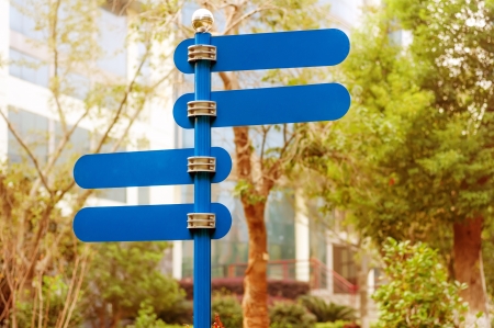 The roadside of blank signpostの写真素材