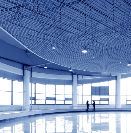 image of People silhouettes at morden office buildingの写真素材