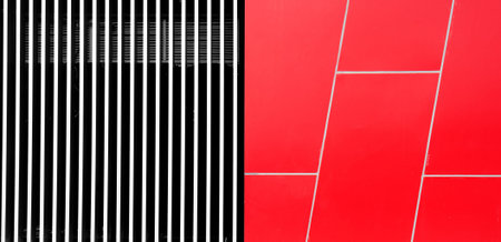 Contrasting colors of the walls, bright red.
