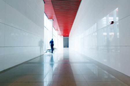 Office of the corridor, modern building interior 