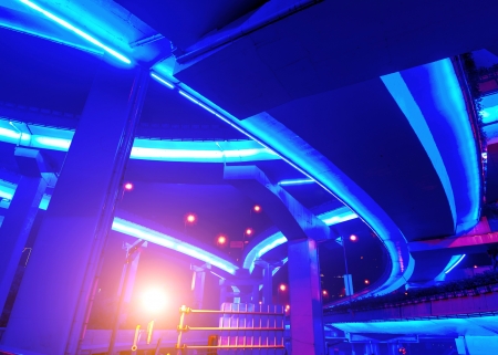 junction with light in shanghaiの写真素材