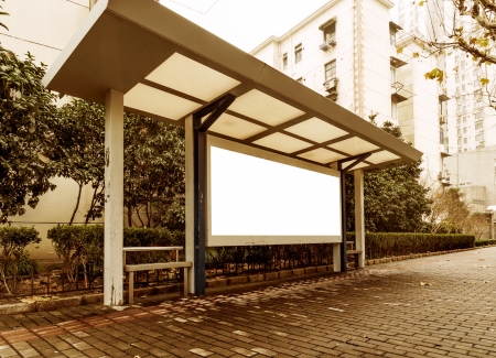 The blank side of the road city billboardsの写真素材