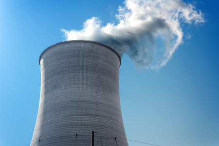 The smoke power station cooling furnaceの写真素材