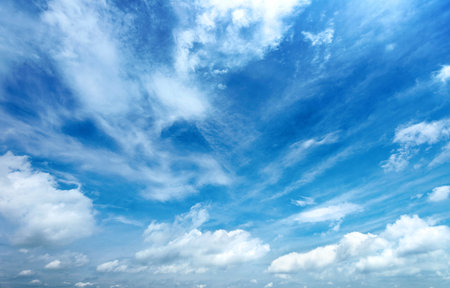 The explosion shape of the blue sky and white clouds
