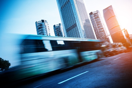 Highways of the city, flying car, motion blur.の写真素材