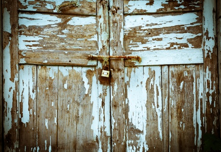 Old wooden doors and Corrodedの写真素材