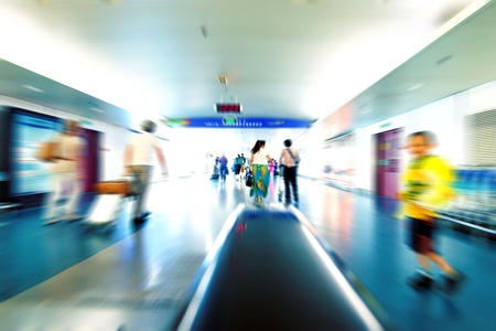 passenger at the airport, motion blurの写真素材