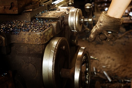 Details of a machine, old and used.の写真素材