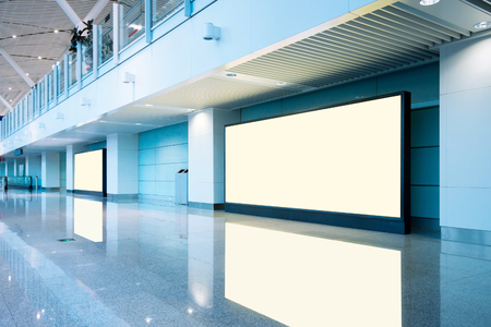 Blank billboard in Shanghai Pudong Airport Terminalのeditorial素材