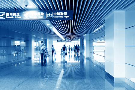 passenger at the airport, motion blurのeditorial素材