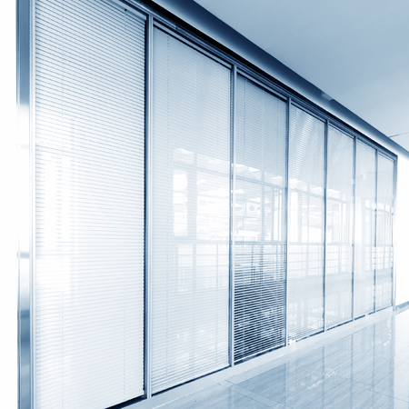 Office corridor glass sliding doorsの写真素材