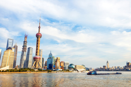 modern city skyline ,shanghai pudong, China.のeditorial素材