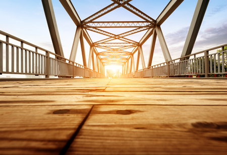 Located in Shanghai, one hundred years ago, the steel bridge.の写真素材