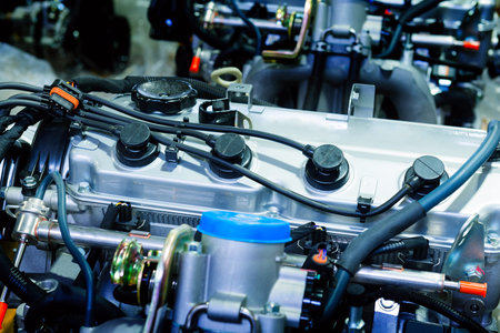 Car Engine - Modern powerful car engine(motor unit - clean and shiny