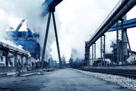 Iron and steel industry landscape, Shanghai, China.の写真素材