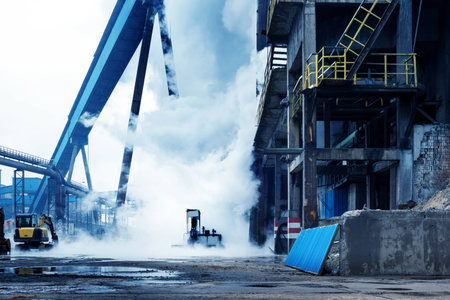 Iron and steel industry landscape, Shanghai, China.の写真素材